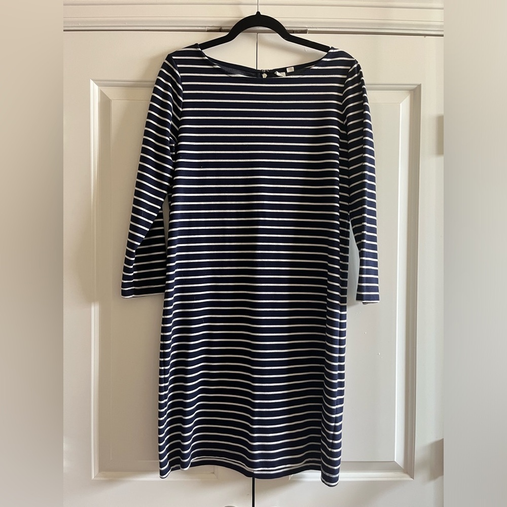 GAP Navy and White Striped Dress • Medium Tall